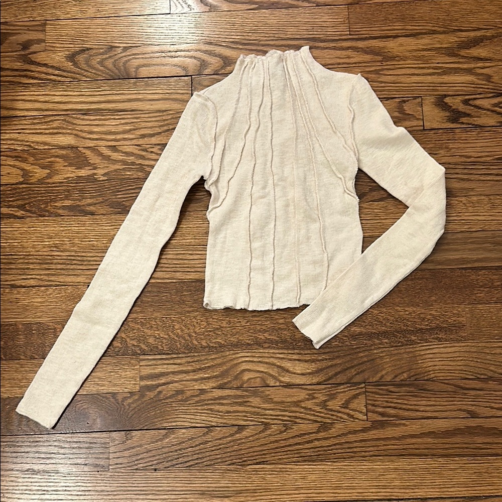 BDG Elegant Cream Long Sleeve Top